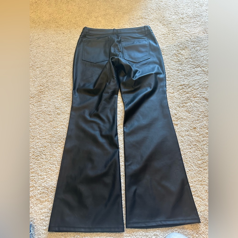 Wild Fable black low rise flare, faux leather pant. Size 8
